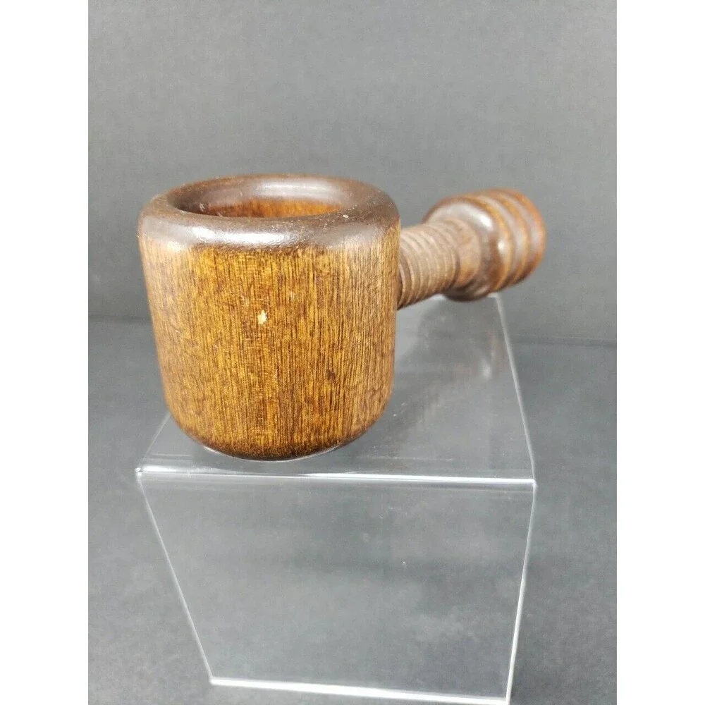 Nut Cracker Wooden Turn Screw Type Vintage Dark Solid Wood Collectible